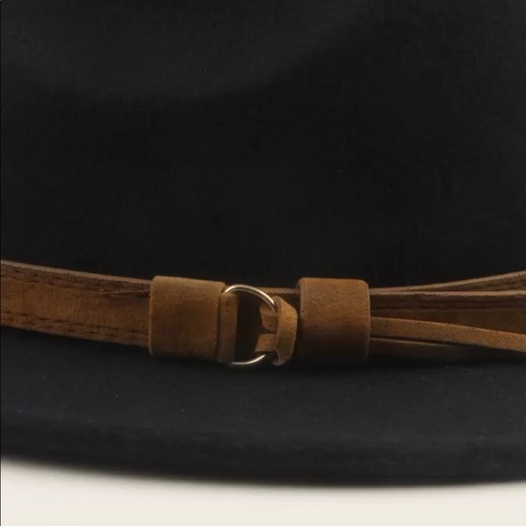 Black trilby hat brown belt boho 825075 - Picture 4 of 7